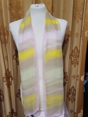 Vtg Carlisle Silk Chiffon Scarf Italy